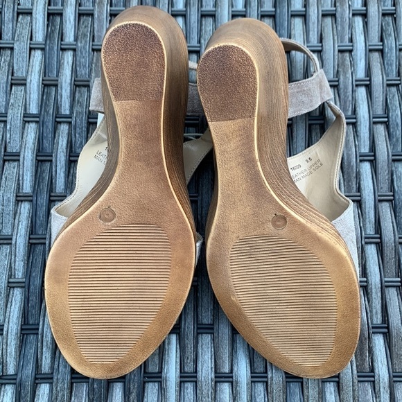 SOPHIA milano Taupe Suede Wedge Sandals - Picture 13 of 13